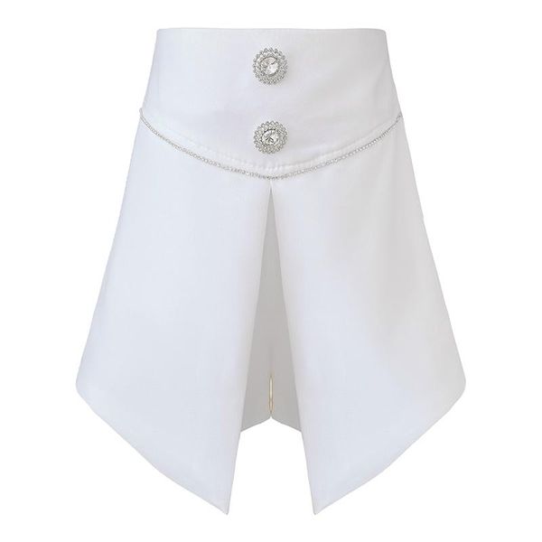 

fashion 2021 designer shorts women's diamonds beaded button skirts, White;black