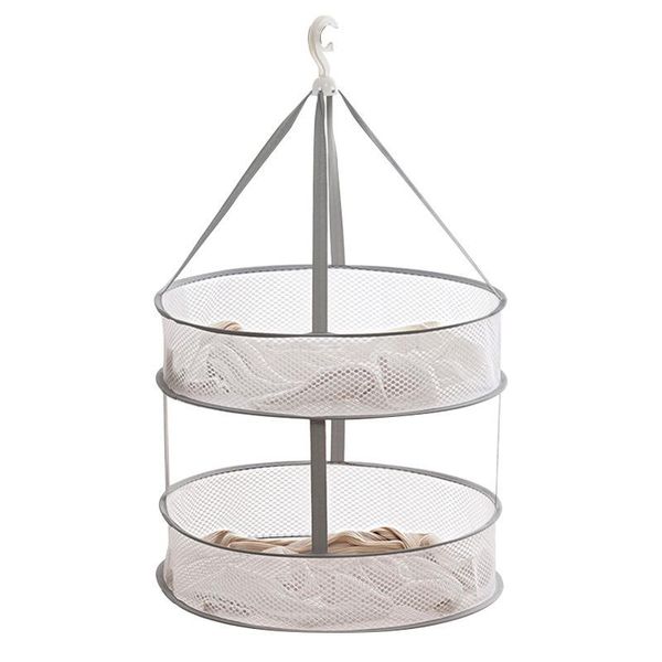 

piece round cloth drying net windproof clothes dryer portable folding rack home hanging laundry mesh basket storage & organization