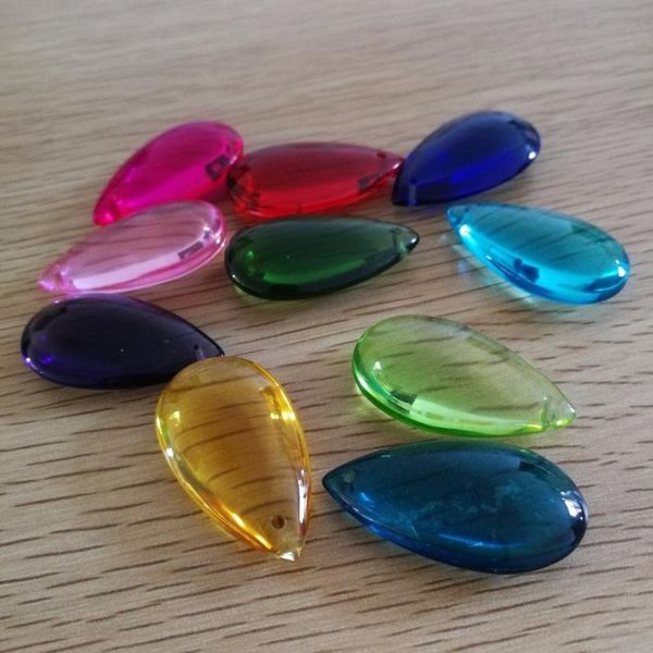 

chandelier crystal 30pcs/lot,38mm mixed color glass droplets oval bauble prism drop