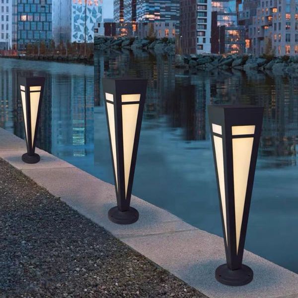 

outdoor garden pathway pillar light waterproof led landscape lawn aluminum courtyard villa column lamps