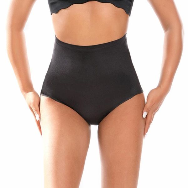 

women's shapers women ice silk high waist body shaper tummy control briefs seamless shaping slimming breathable panties, Black;white