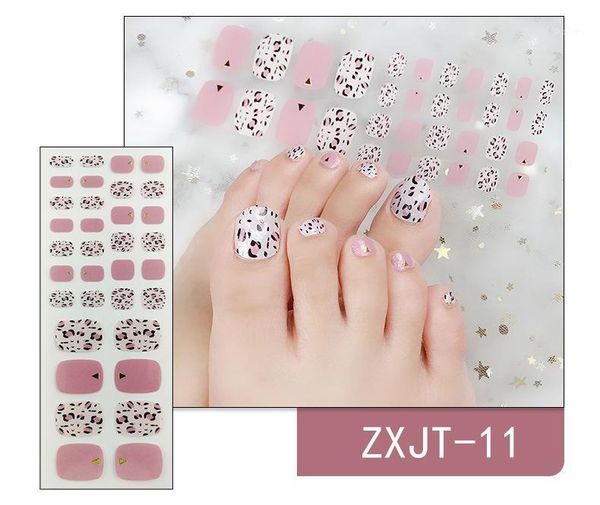 

34tips multicolor toenail stickers full cover self-adhesive leopard glitter feet decor art manicure nail polish wraps & decals1, Black