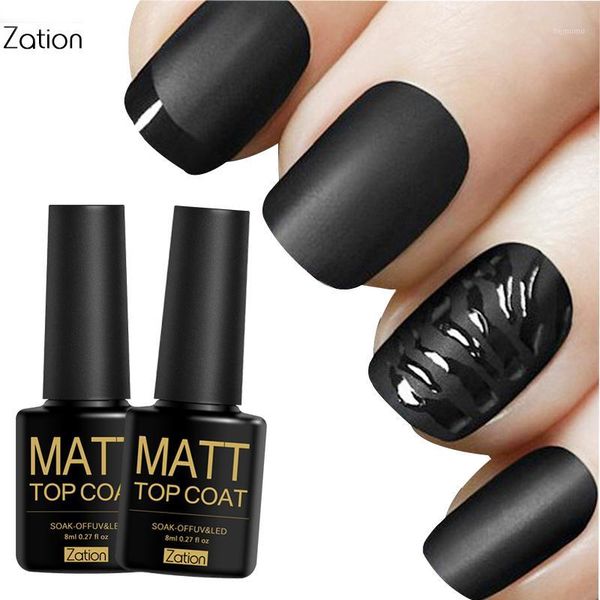 

zation gel nail polish soak off 8ml matt uv clear lacquer coat art glue effect polish1, Red;pink