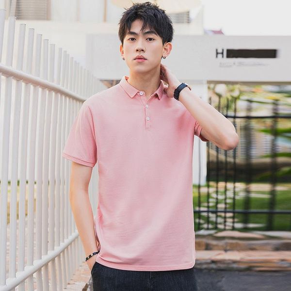 

men's polos 2021 short sleeve shirt summer casual t-shirt comfortable breathable lapels clothing, White;black