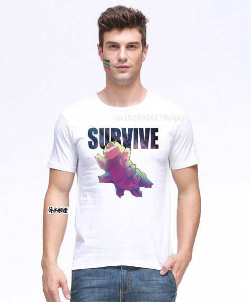 

men's t-shirts survive like a tardigrade t shirt waterbear tshirt science watercolour rainbow space, White;black
