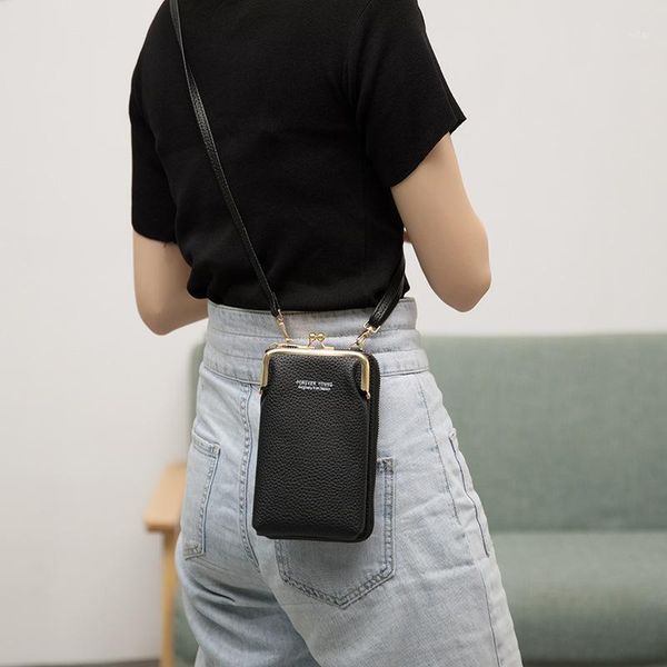 

wallets 2021 women purse wallet cell phone bags case card holders handbag unique clutch messenger shoulder long strap1, Red;black