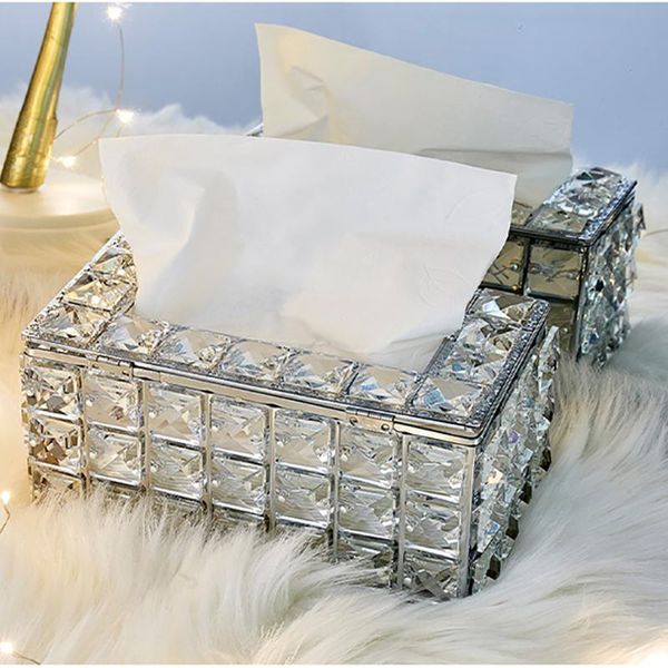 

tissue boxes & napkins rhinestone box paper rack office table facial case holder napkin tray for home el car creative decoration