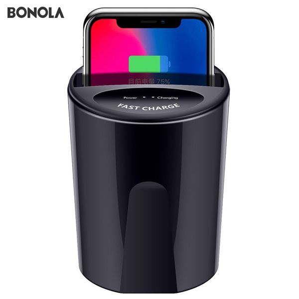 

bonola fast charger samsungs10/s9/s8/note10 10w qi wireless charging car cup for iphone11pro/xsmax/xr/8plus