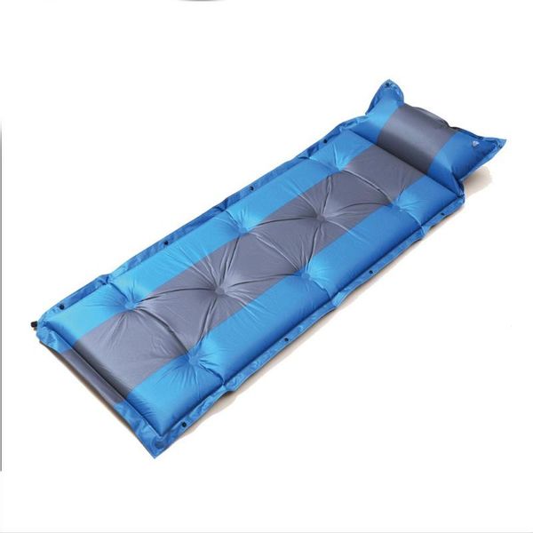 

outdoor pads inflating sleeping mat pad beach camping tent inflatable mattress moisture-proof pongee fabric cushion 2021 portable bed