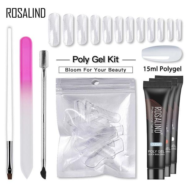 

nail art kits rosalind uv gel polish japanese-style potherapy extender set 5pcs crystal quick extend liquid package makeup tool