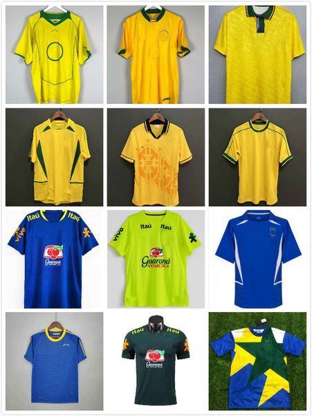 

1994 1998 2000 002 2004 2006 2010 brasil retro jerseys rivaldo vintage shirt carlos romario ronaldo ronaldinho 94 98 02 1957 1988 soccer jer, Black;yellow
