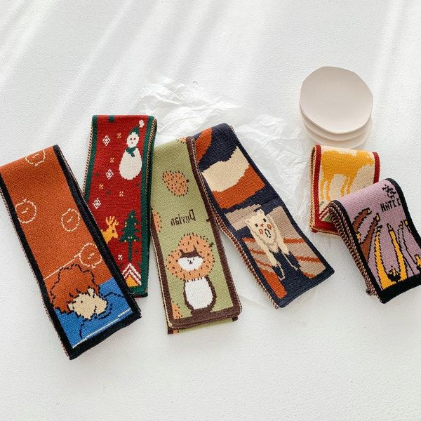 

scarves 2021 arrive brand spring women cotton scarf lady fashion lovely knitted with warm decoration cartoon, Blue;gray