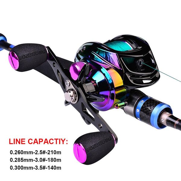 

lubit colorful fishing reel 7.2:1 carbon shell lightweight 9+1bb magnetic max drag 22lb bait casting baitcasting reels