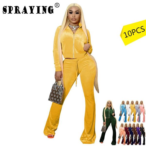 

women's two piece pants bulk items wholesale golden velvet set jogging suit fashion tracksuit selling arrival good quality s7487_3, White