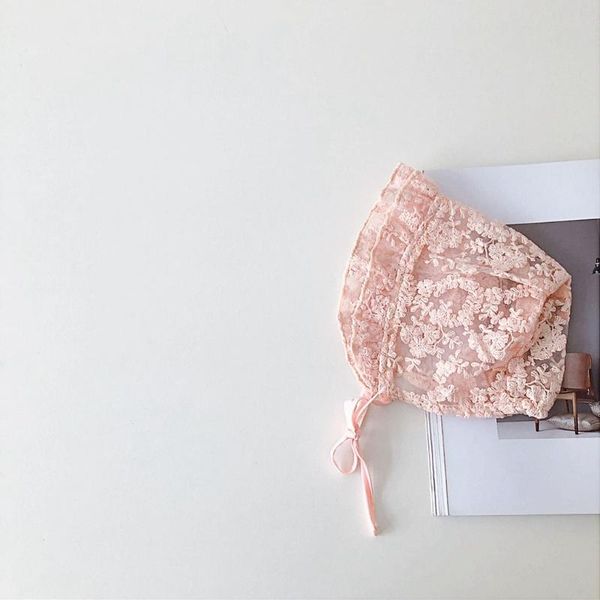 

baby lace flower sun hat born pography props princess white shower gifts cotton beanie bonnet cap blankets & swaddling