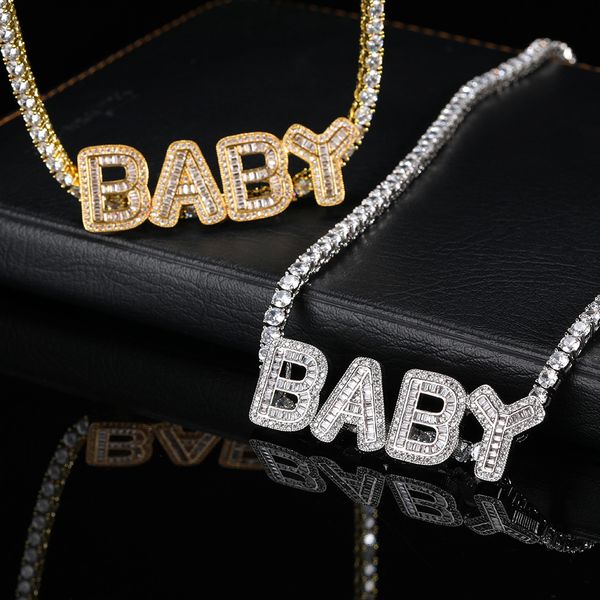 

factory wholesale micro inlaid zircon necklace for men and women hip hop new personalized rock candy alphanumeric combination pendant popula