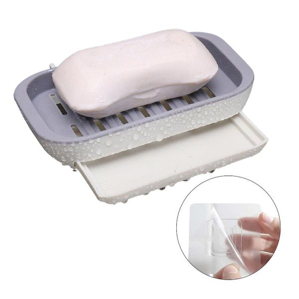 

soap dishes multifunction toilet with draining rack wall mount dish bathroom pp easy install self adhesive sturdy wide use punch free
