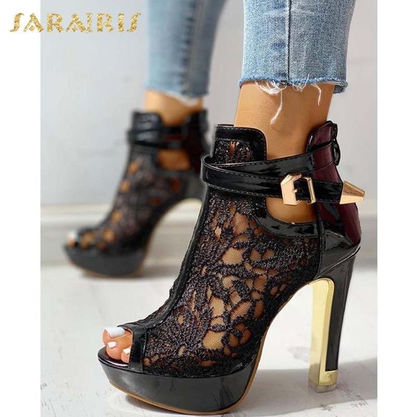 

sandals gigifox design 2021 platform peep toe summer woman shoes buckle strap high heels party club gladiator sandal lady, Black