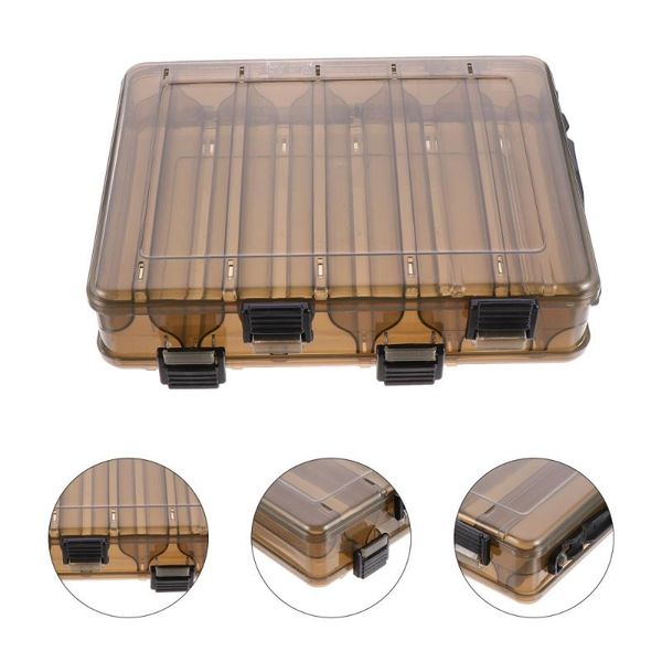 

fishing accessories 1pc double layer tackle storage case transparent fish box