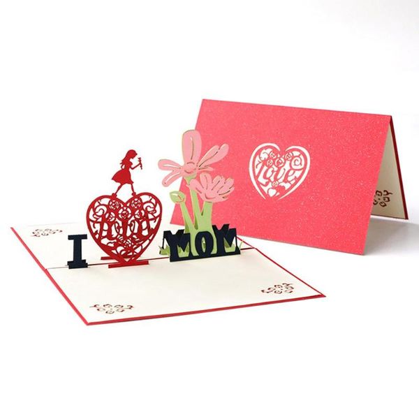 

greeting cards 3d handmade hollow i love mom heart card mothers day birthday gift