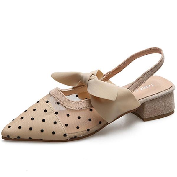 

sandals straps fashion womens shoes med breathable block heels suit female beige all-match outside luxury medium bow chunk jycw, Black