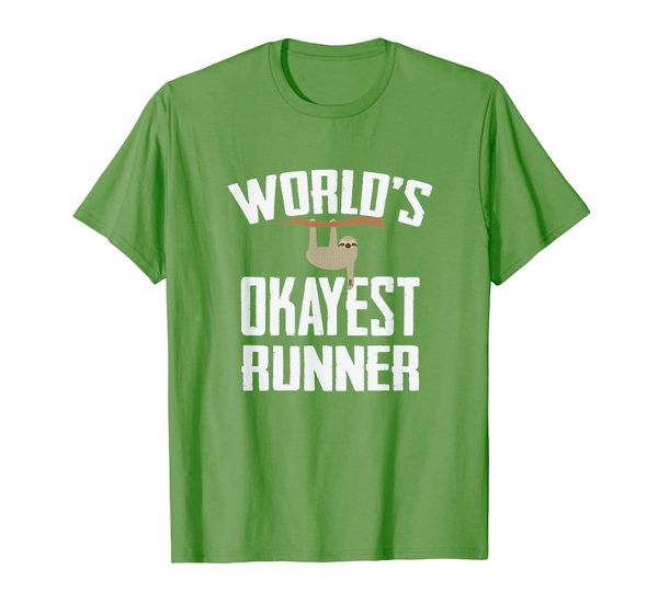 

World' Okayest Runner Sloth T Shirt Marathon Triathlon, Mainly pictures