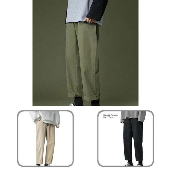 

men's pants trousers young student wear resistant soft fabulous straight, Black