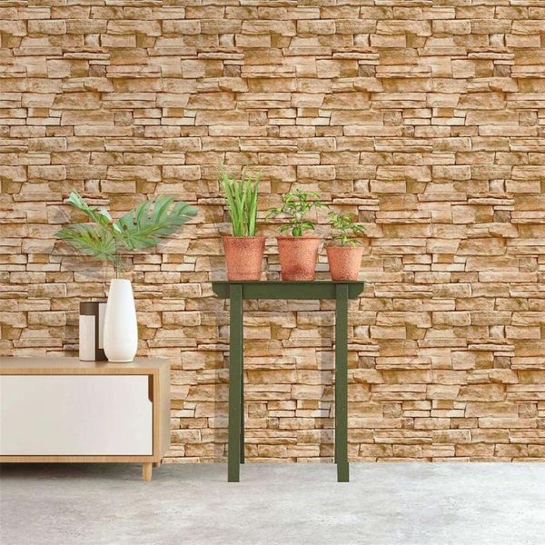 

wallpapers brown stone wallpaper peel and stick wall stickers self-adhesive removable waterproof contact paper for kitchen home decor