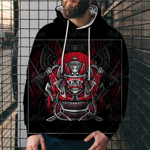 

20213d sweater street viking seri warrior 3d printed men's casual sports hoodiei0xu, Black