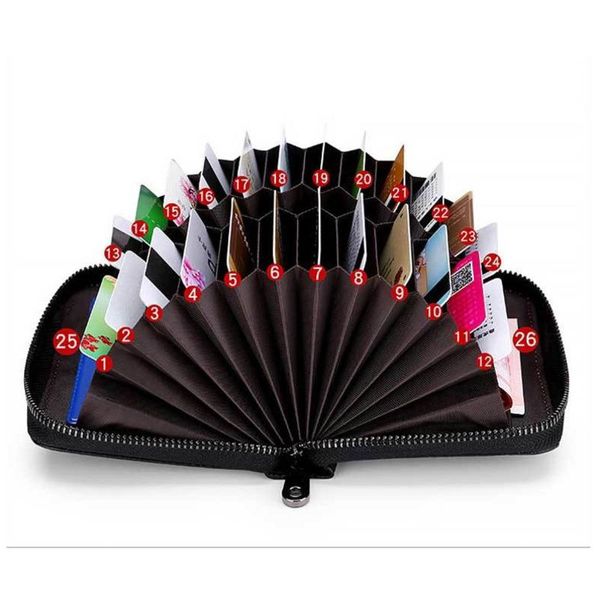 

card holders fashion man business holder genuine leather women zipper pocket case coin purse, Brown;gray