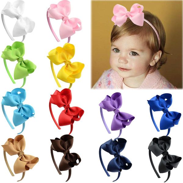 

bows plastic headband grosgrain ribbon headbands hoops hair accessories for baby girls kid, Silver