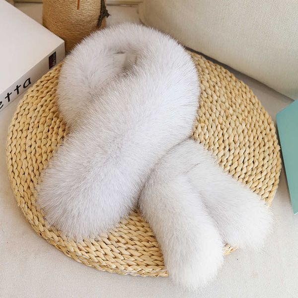 

lovely rabbit ladies real fox fur scarf winter fashion warm weapon fur clip scarf genuine fur collar beautiful girl in need h0923, Silver