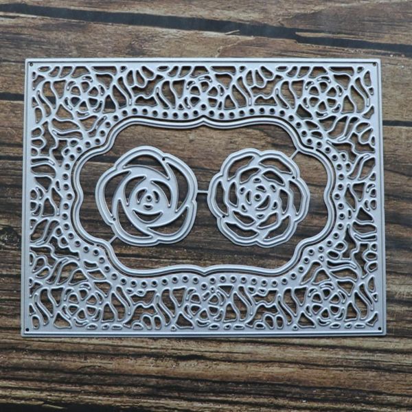 

painting supplies metal cutting dies scrapbooking rose flower background stencil craft card making embossing rectangular pattern 2021