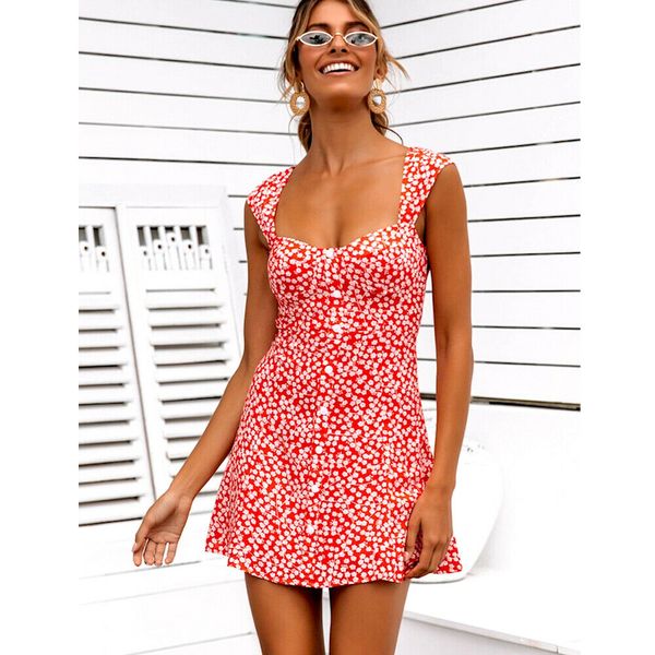 

womens summer boho floral bodycon sleeveless mini dress fashion ladies holiday casual beach short sundress new, Black;white