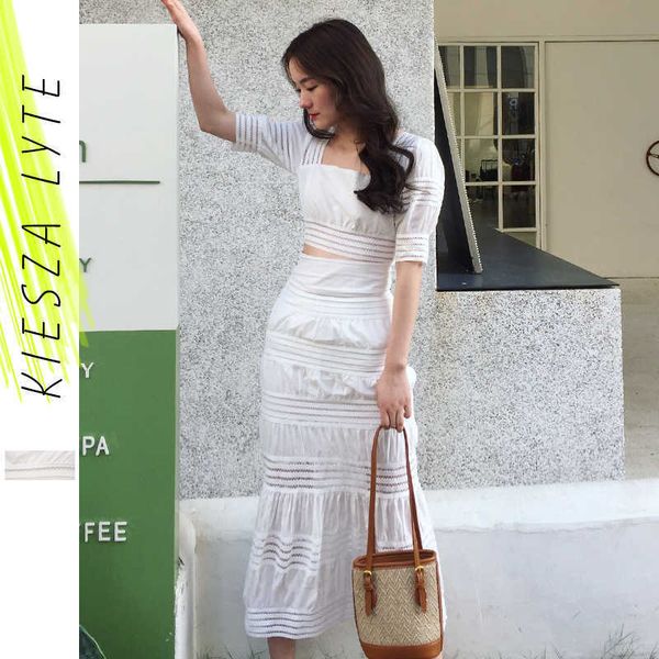 

womens skirt suits crop + suit bodycon high waist beach boho white 2 piece set summer 210608