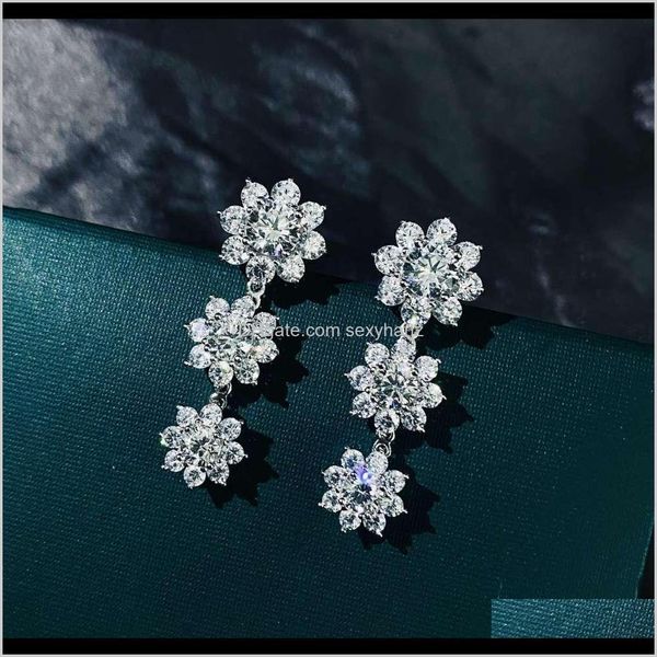 

charm jewelryhbp fashion s925 pure tremella nail womens flower light luxury ring with diamond and versatile simple platinum 5a zircon earrin, Golden