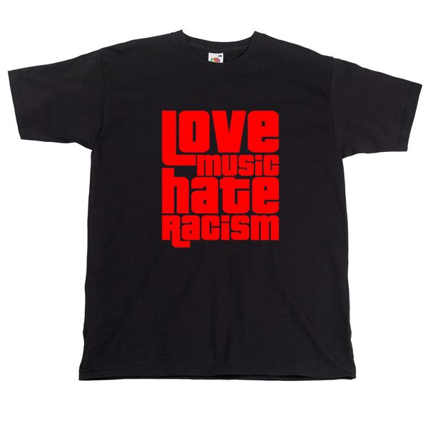 

lmhr love music hate raciscm ed sheran tshirt music no to racism, White;black