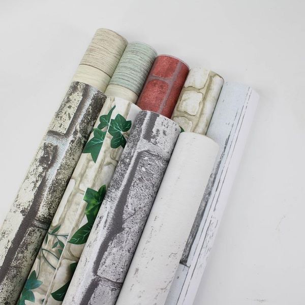 

wall stickers 122cm*50m 3d brick designs self adhesive paper removable stone waterproof wallpaper sticker 1 roll