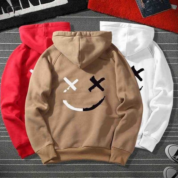 

printed harajuku long sleeve fleece hoodie hip hop streetwear men's hooded sweatshirt fall/winter jacket, Black