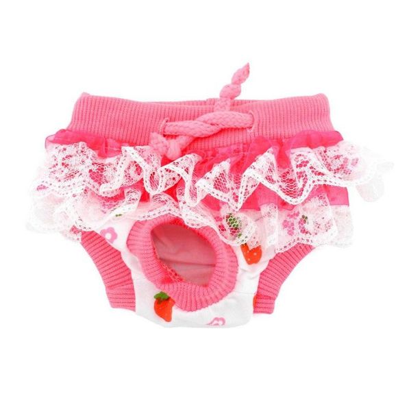 

dog apparel pet lace side princess strawberry yellow duck pattern physiological pants washable breathable underwear small dogs supplies
