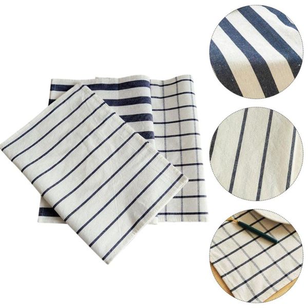 

3pcs cotton grid stripe tea napkin cloth tablecloth placemats (assorted color) table