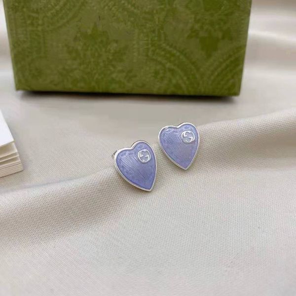 

925 silver stereo double enamel red basket two color love earrings, Golden