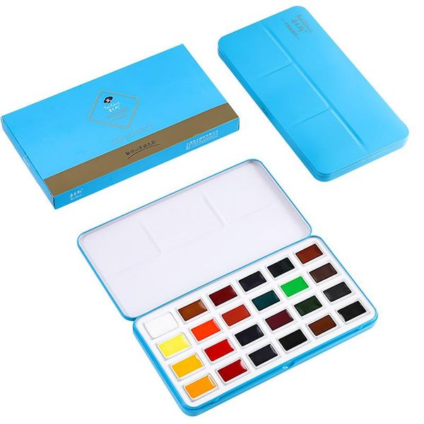 

gift sets 24 color solid watercolor paint caroline college-level whole block large pound entry-level beginner water