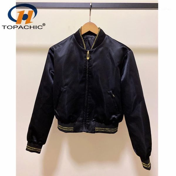 

women's jackets 7.20 2021 early autumn fashion stand collar zipper short coat back letter bead embroidery printing black jacket, Black;brown