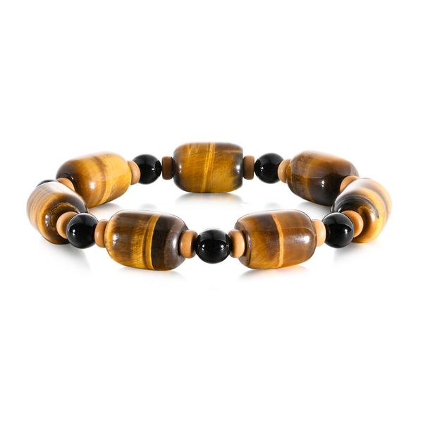 

beaded, strands tiger eye stone beaded bracelet for men jewelry, Black