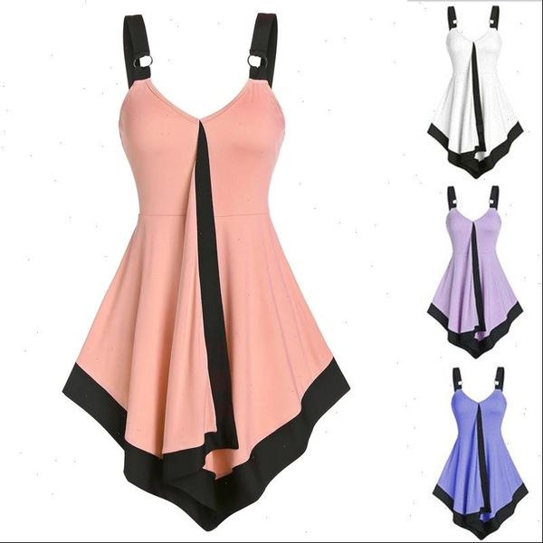 

sleeveless plus size womens tanks vest summer casual shirts, White