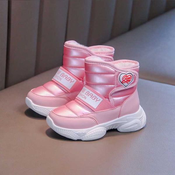 

girls' snowshoes 2021 winter children' warm boots with velvet and thickening, zhongtong children' cotton ankle boots and gi, Black;grey