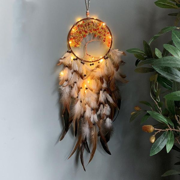 

strings retro led lights feather leds light indoor fashion bohemia home party decors round tree of life pendant for friend luces