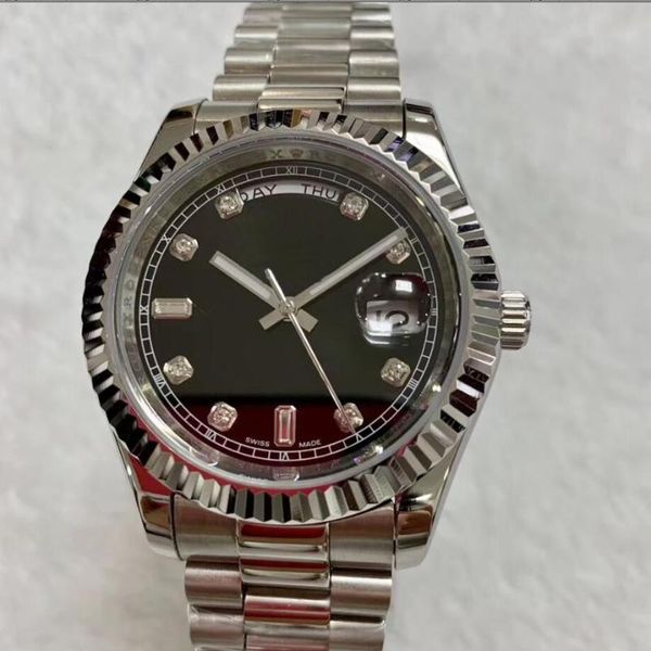 

wristwatches 2021 models luxury watch men waterproof automatic mechanical stainless steel sapphire daydaty 41mm, Slivery;brown