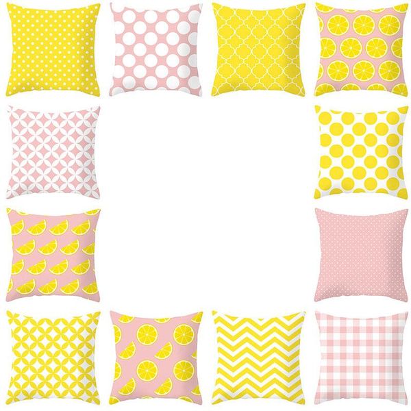 

pillow case 2 pcs simple geometric /fruit pillowcase home decorative throw pillows covers for bedroom sofa living room 45x45cm
